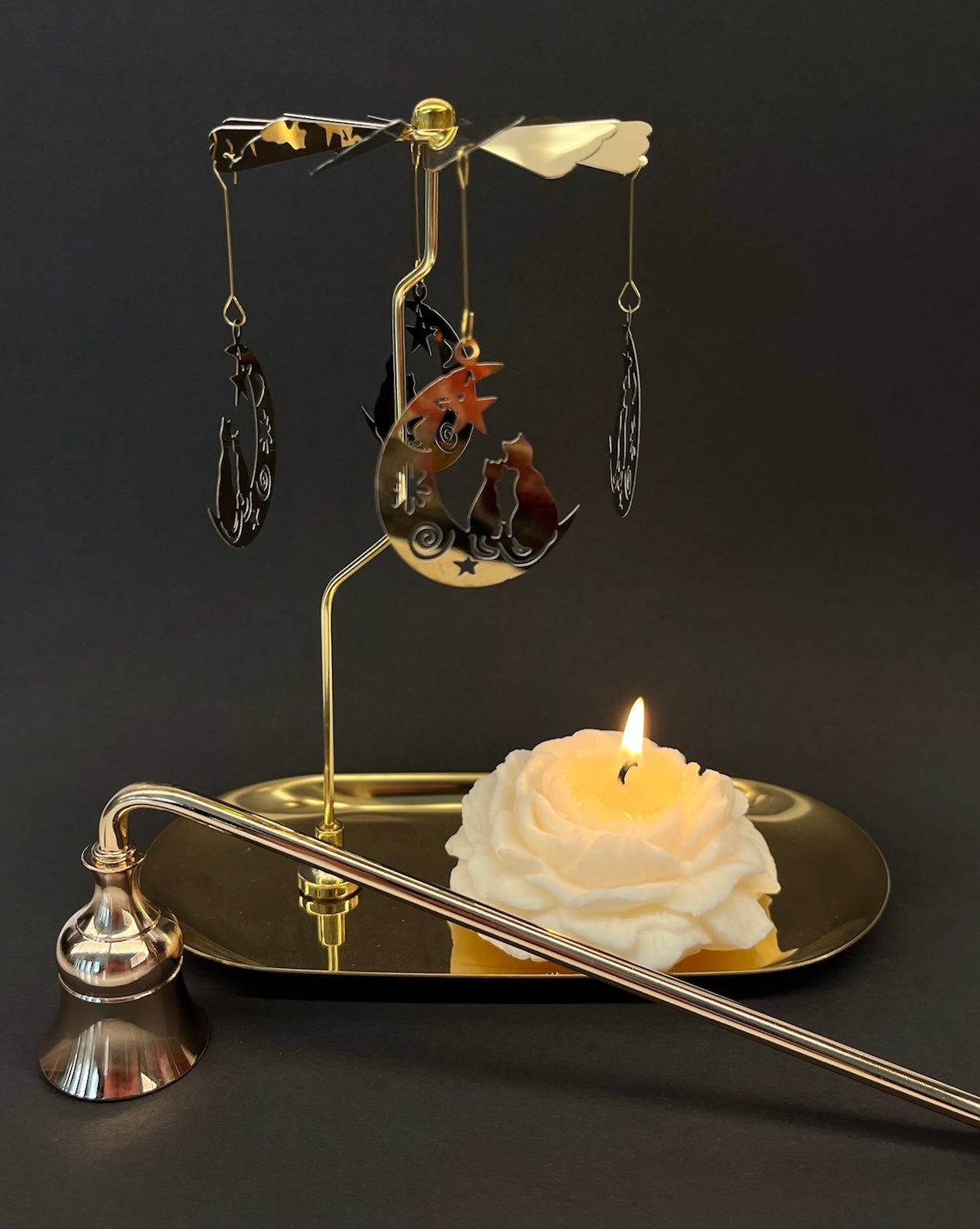 Spinning Candle Holder With Tray